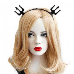 Halloween Black Demon Fork Lace Headbrands Toys Gothic Punk Girl Tiara Fashion Party Hair Accessories