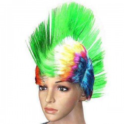 Halloween Cosplay Wig Colorful Carnival Mohawk Wig Fancy Party Mohican Rocker Wigs