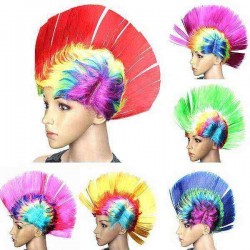 Halloween Cosplay Wig Colorful Carnival Mohawk Wig Fancy Party Mohican Rocker Wigs