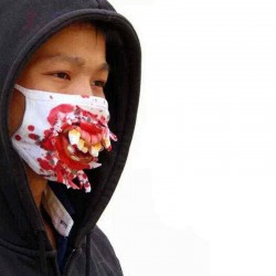 Halloween Horror Teeth Funny Performance Half Face Mask Hungry To Seek