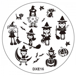 Halloween Nail Art Stamping Set Broom Owl Ghost Witch DIY Tips Designs Printing Template Plate