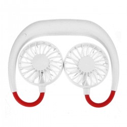 Hanging USB Rechargeable Dual Fan Mini Air Cooler Personal Fan Hands-Free Neck Band Summer Fan Portable