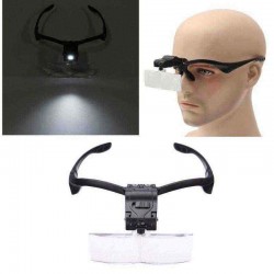 Headbrand LED Magnifier Loupe Reading Glasses 5 Lens 1.0X 1.5X 2.0X 2.5X 3.0X Repairing Tool