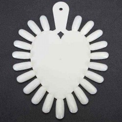 Heart Shaped False Nail Art Display Practice Wheel 21 Tips
