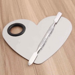 Heart-shaped Nail Art Dish Mixing Color Palette Spatula Makeup Cosmetic Blending Tools Manicure