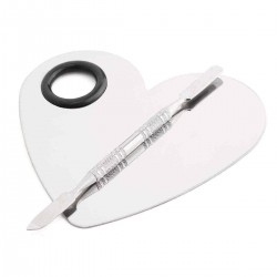 Heart-shaped Nail Art Dish Mixing Color Palette Spatula Makeup Cosmetic Blending Tools Manicure