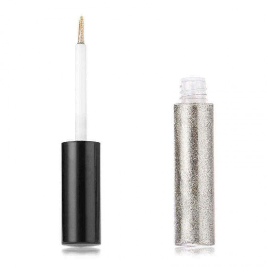 HengFang Glitter Waterproof Eyeliner Liquid White Gold Metallic Makeup Eyes Liner Color Pigment