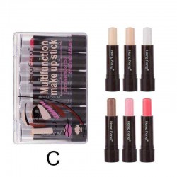 HengFang Multifunction Make Up Stick Concealer & Contour & Highlight & Blush 6Pcs