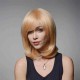 Human Hair Medium Wigs Virgin Remy Mono Top Capless Side Bang Golden Blonde Wig 8 Colors