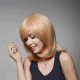 Human Hair Medium Wigs Virgin Remy Mono Top Capless Side Bang Golden Blonde Wig 8 Colors