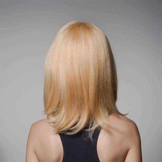 Human Hair Medium Wigs Virgin Remy Mono Top Capless Side Bang Golden Blonde Wig 8 Colors