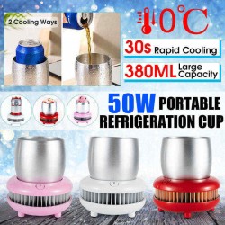 Instant Cooling Cup [30s Cooling] 380ML 50W Portable Rapid Cooler Cup Mug Holder Machine Mini Fridge Freezer for Drink Yoghourt