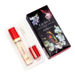 KAILIJUMEI Jelly Gold Foil Lip Gloss Flower Color Changing Stick Moisturizing Shine Tint Lipstick 6ml