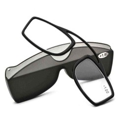 KCASA New Nose Clip Reading Glasses TR90 Mini Portable Presbyopic Glasses With Case