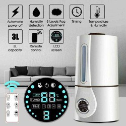 KCASA Remote Control Air Diffuser 3L Fogger Ultrasonic Air Humidifier Electric Air Purifier Cool Mist Maker Home Office