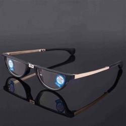 KCASA Resin Film Anti-blue Reading Glasses Shell-shaped Folding Presbyopic Glasses With Case