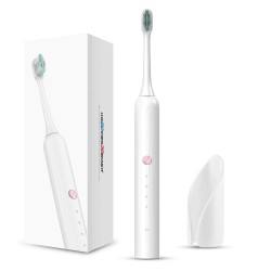 KCASA Type C IPX7 Waterproof Sonice Electric Toothbrush Adult Powerful Rechargeable Clean Massage White