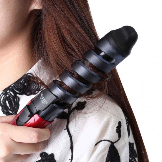 KEMEI KM-1026 360 Roatating Hair Curler Ceramic Coating Curling Iron with Floating Plates Hair Styling Wand