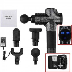 LCD 2400mAh 12V/24V Handheld Cordless Fascia Massage Deep Tissue Percussion Massage Electric Recovery Mulscle Relief Massager