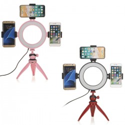 LED Ring Light Studio Photo Video Dimmable Lamp Mirrors Tripod Stand Selfie Camera for Youtube Live Makeup