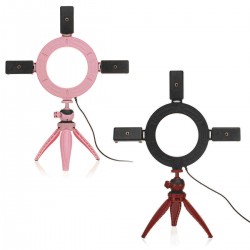 LED Ring Light Studio Photo Video Dimmable Lamp Mirrors Tripod Stand Selfie Camera for Youtube Live Makeup