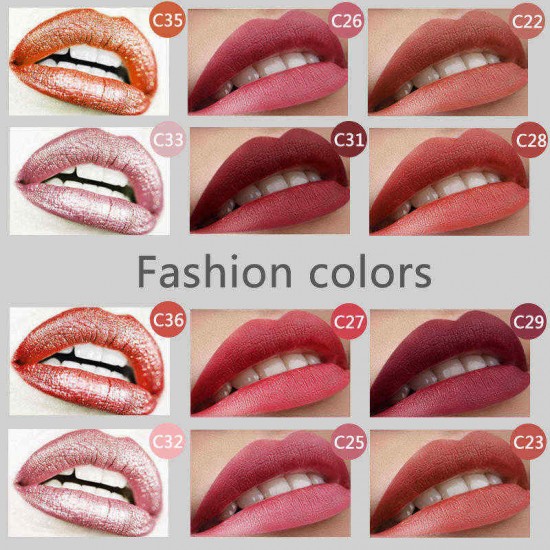 LIYADA Metallic Matte Lip Gloss Waterproof Cosmetics Liquid Lipstick Long-lasting Lips Makeup