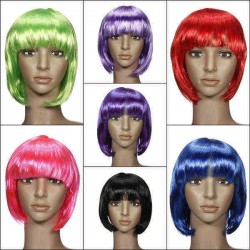 Ladies Cosplay BOB Style Short Straight Hair Wigs