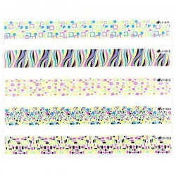 Large Sheet Geometric Pattern Fluorescence Color Nail Art Sticker