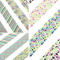 Large Sheet Geometric Pattern Fluorescence Color Nail Art Sticker