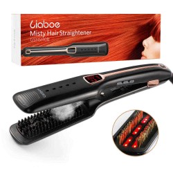 Liaboe Infrared Spray Steam Hair Straightener LCD Display Negative Ion Ceramic Heating Styling Comb