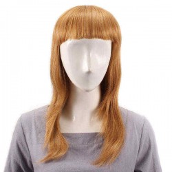 Long Straight Full Bang Wig Human Hair Wigs Virgin Remy Mono Top Capless