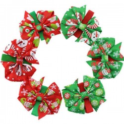 Lovely Girls Baby Christmas Hairpins Bowknot Hair Clips Xmas Accessories 6 Different Patterns