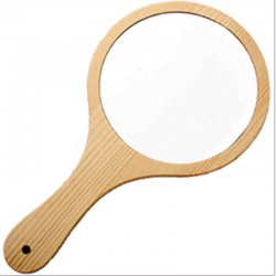 Lucky Fine Hand-Held Solid Wood Mirror Portable Retro Makeup Mirrors Beauty Supplies Mirror