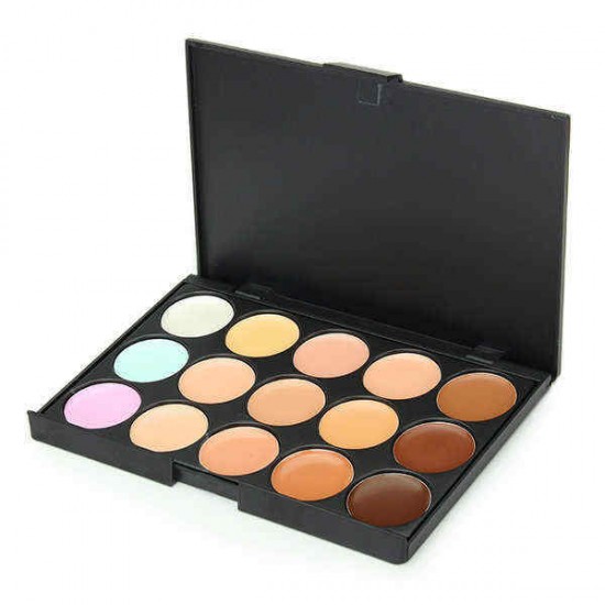 LuckyFine 15 Colors Professional Makeup Facial Concealer Palette Dark Shadow Beauty Cosmetic