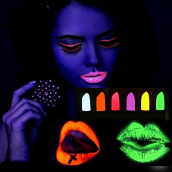 Luminous Lipsticks Makeup Party Fluorescent  Lip Gloss Lips Stick UV Light Halloween