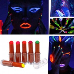 Luminous Lipsticks Makeup Party Fluorescent  Lip Gloss Lips Stick UV Light Halloween