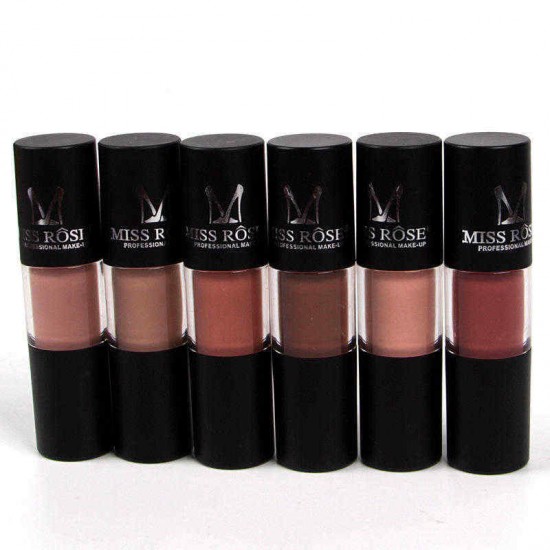 MISS ROSE Cylindrical Matte Velvet Kiss-Proof Lip Gloss Waterproof Long Lasting Professional Makeup