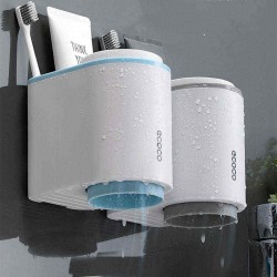 Magnetic Suction Mouthwash Cup Double Wash Cup Non-trace Wall Toothbrush Holder