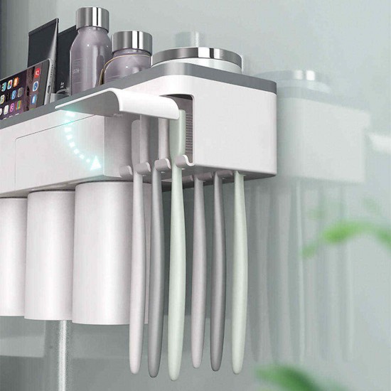 Magnetic Toothbrush Holder Bath Wall Mounted Toothpaste Caddy Stand Organizer Magnetic Toothbrush Holder Bath Wall Mounted Toothpaste Caddy Stand Organizer
