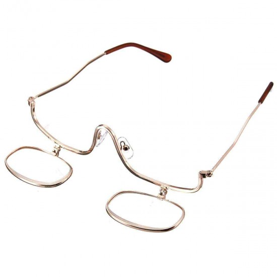 Magnifying Makeup Reading Glasses Eye Spectacles Flip Down Lens Folding Cosmetic Readers Magnifying Makeup Reading Glasses Eye Spectacles Flip Down Lens Folding Cosmetic Readers