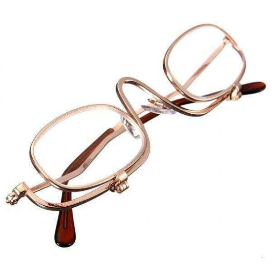 Magnifying Makeup Reading Glasses Eye Spectacles Flip Down Lens Folding Cosmetic Readers Magnifying Makeup Reading Glasses Eye Spectacles Flip Down Lens Folding Cosmetic Readers
