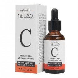 Melao 20% Vitamin C E Facial Serum Hyaluronic Acid Essence Skin Care Smooth Anti Aging Wrinkle