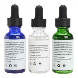 Melao 3pcs Vitamin C Retinol Hyaluronic Acid Serum Kit Green Tea Jojoba Oil Tighten Rejuvenating