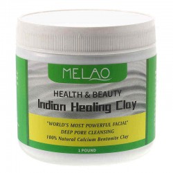 Melao Natural Indian Healing Clay Pores Deep Cleansing Facial Mask Powder Calcium Bentonite