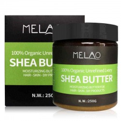 Melao Natural Shea Butter Moisturizing Butter for Hair Skin Body Cream Facial 250g