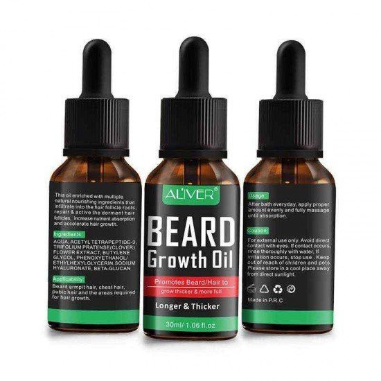 Men Beard Growth Liquid Maintenance Beard Growth Essential Oil 30ml Beard Hair Care