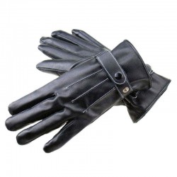 Mens Heated Leather Gloves Warm Waterproof Touchscreen Mitten Winter Finger Gloves