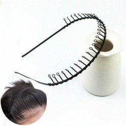 Metal Hair Hoop Black Wave Headbrand Sport Hair Band Unisex Women Men