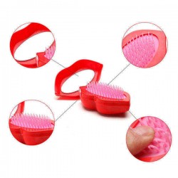 Mini  Red Lips Comb Detangling Prevent Electrostatic Health Hairbrush With Mirror
