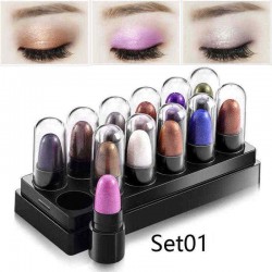Mini Eyeshadow Stick Set Shimmer Glitter Eye Shadow Cream Set 12 Pcs Lasting Eyeshadow
